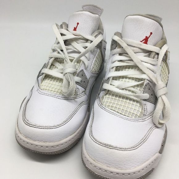 Nike Air Jordan 4 Retro White Oreo PS Pre School Size 2 Youth Used BQ7669 100 - Picture 5 of 10